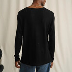 Fine-guage Rib-knit // Black (S)