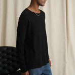Fine-guage Rib-knit // Black (S)