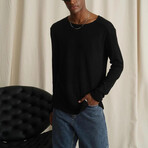 Fine-guage Rib-knit // Black (S)
