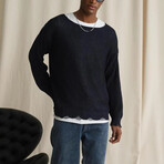 Wide Neck Abraded Sweater // Black (L)