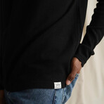 Fine-guage Rib-knit // Black (S)