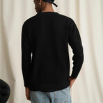 Crewneck Semi-sheer Sweater // Black (M)