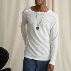 Fine-guage Rib-knit Sweater // Cream (S)