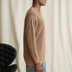 Crewneck Semi-sheer Sweater // Tan (2XL)