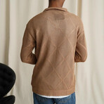 Johnny Collar Semi-sheer Sweater // Tan (XS)