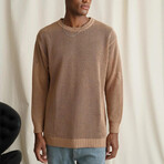 Crewneck Semi-sheer Sweater // Tan (2XL)