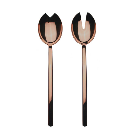 Due Bronze Salad Serving Set //  2 Pcs.