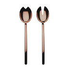 Due Bronze Salad Serving Set //  2 Pcs.