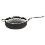 BergHOFF Essentials Nonstick Hard Anodized 11" Deep Skillet 4.3qt. With Glass Lid // Black