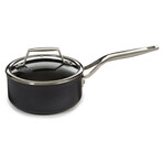 Essentials Hard Anodized Non-stick Saucepan With Glass Lid, 6.25", 1.3Qt