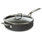 BergHOFF Essentials Nonstick Hard Anodized 11" Deep Skillet 4.3qt. With Glass Lid // Black