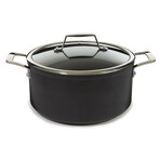 BergHOFF Essentials Nonstick Hard Anodized 10" Stockpot 5.3qt. With Glass Lid // Black