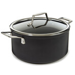 BergHOFF Essentials Nonstick Hard Anodized 10" Stockpot 5.3qt. With Glass Lid // Black