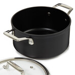 BergHOFF Essentials Nonstick Hard Anodized 10" Stockpot 5.3qt. With Glass Lid // Black