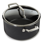 BergHOFF Essentials Nonstick Hard Anodized 10" Stockpot 5.3qt. With Glass Lid // Black