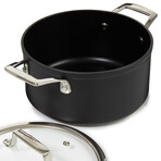 Essentials Hard Anodized Non-stick Casserole With Glass Lid, 8", 3.3Qt