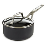 Essentials Hard Anodized Non-stick Saucepan With Glass Lid, 6.25", 1.3Qt