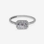 14K White Gold Diamond + White Topaz Ring // Ring Size: 7 // New