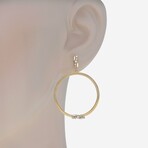 18K Yellow Gold Diamond Hoop Earrings // New