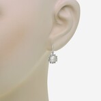 14K White Gold + White Topaz Drop Earrings // New