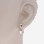 14K Rose Gold + White Sapphire Drop Earrings // New