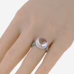 18K White Gold White Topaz + Diamond Ring // Ring Size: 6.5 // New