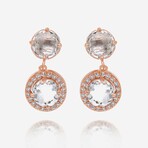 14K Rose Gold + White Sapphire Drop Earrings // New