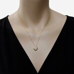 14K Yellow Gold + Moonstone Pendant Necklace // 18" // New