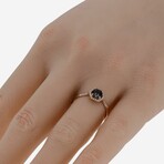 14K Rose Gold Diamond + Black Night Quartz Ring // Ring Size: 6.25 // New