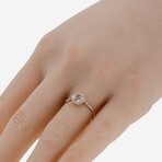 14K Rose Gold Diamond + White Topaz Ring // Ring Size: 6.25 // New