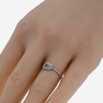 14K White Gold Diamond + White Topaz Ring // Ring Size: 6.5 // New