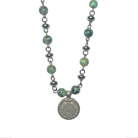 African Turquoise Coin Necklace