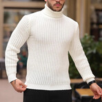 Roving Knitted Fisherman Sweater // Ecru (XL)