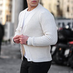 Roving Knitted Buttoned Cardigan // Ecru (XS)