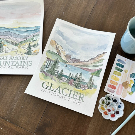 DIY Painting // Glacier National Park // 9"x12"