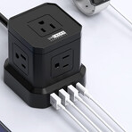 CUBE Power Strip Surge Protector (Black)