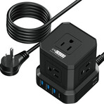 CUBE Power Strip Surge Protector (Black)
