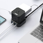 CUBE Power Strip Surge Protector (Black)