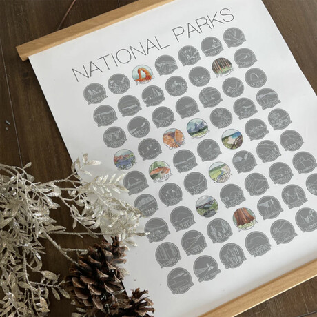 National Parks Bucket List Poster // 16"x20"