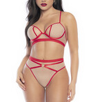 Alayna 2-Piece Set // Nude + Red (S-M)