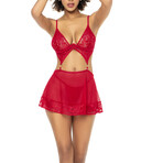 Brooklynn Two-in-One Babydoll + 2-Piece Set // Red (L-XL)