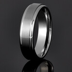 Brushed and Polished Titanium Ring // 6mm (Size 7)