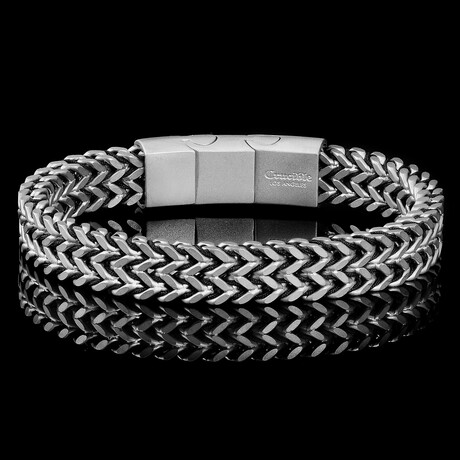 Matte Finish Stainless Steel Double Franco Chain Bracelet // 8.25"