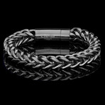 Gunmetal Plated Stainless Steel Rounded Franco Chain Bracelet (9")