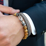 Matte Finish Stainless Steel Double Franco Chain Bracelet // 8.25"