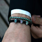 Polished Iridescent Plated Stainless Steel Franco Chain Bracelet // 8"