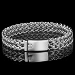 Polished Stainless Steel Double Row Franco Bracelet (9")