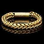 Gold Plated Stainless Steel Rounded Franco Chain Bracelet (9")