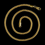 Gold Plated Stainless Steel 5mm Rounded Franco Chain Necklace // 24"