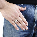 Brushed and Polished Titanium Ring // 6mm (Size 7)